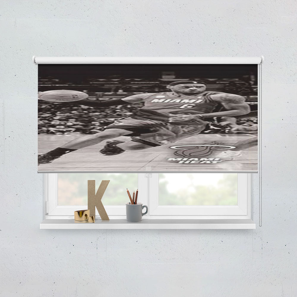 Miami Heat Lebron Running Grey Window Roller Blinds Shades