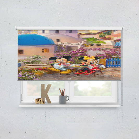 Mickey And Minnie In Greece Window Roller Blinds Shades