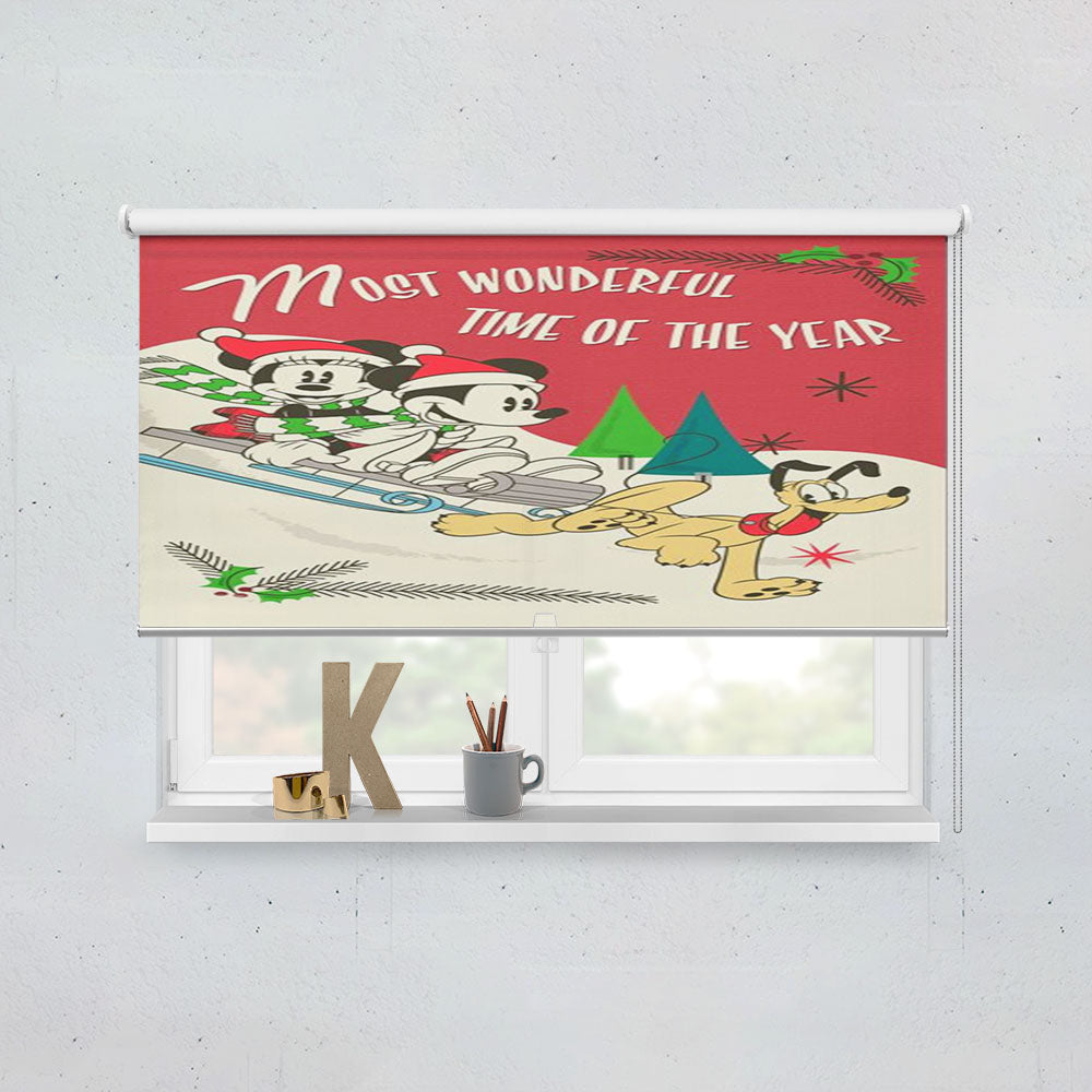 Mickey And Minnie Sledding Window Roller Blinds Shades