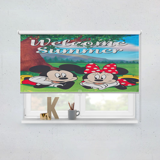 Mickey And Minnie Summer Welcome Window Roller Blinds Shades