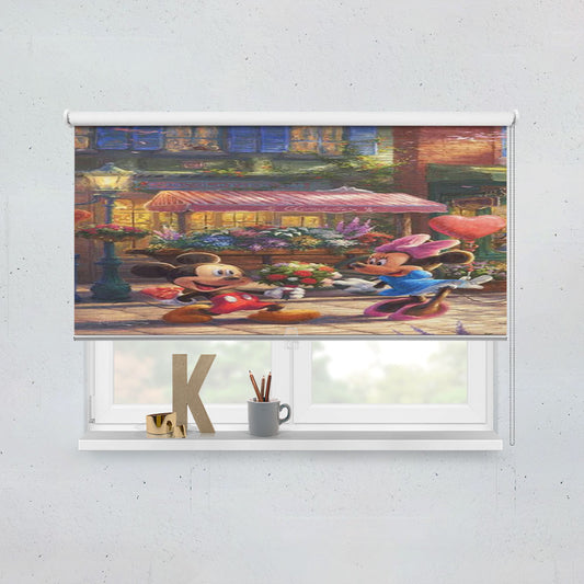 Mickey And Minnie Sweetheart Café Window Roller Blinds Shades