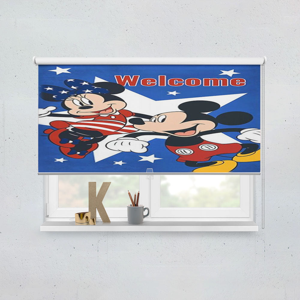 Mickey And Minnie Usa Welcome Window Roller Blinds Shades
