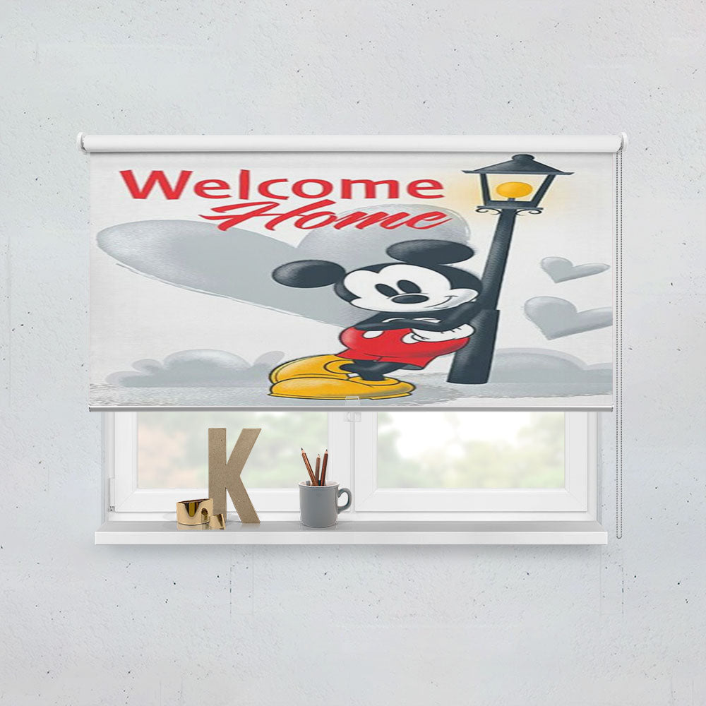 Mickey Love Welcome Home Lamppost Window Roller Blinds Shades
