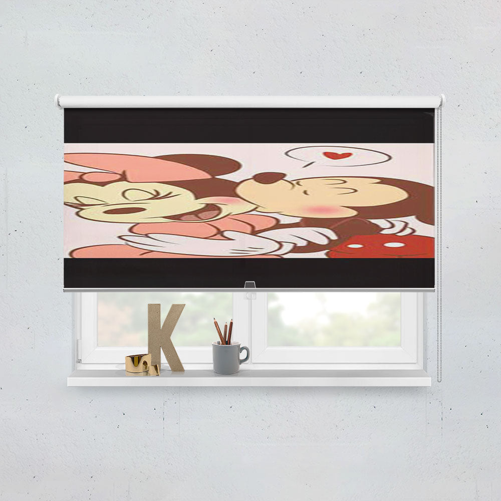 Mickey Minnie Cheek Kiss Window Roller Blinds Shades