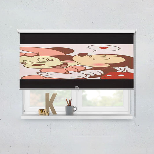 Mickey Minnie Cheek Kiss Window Roller Blinds Shades