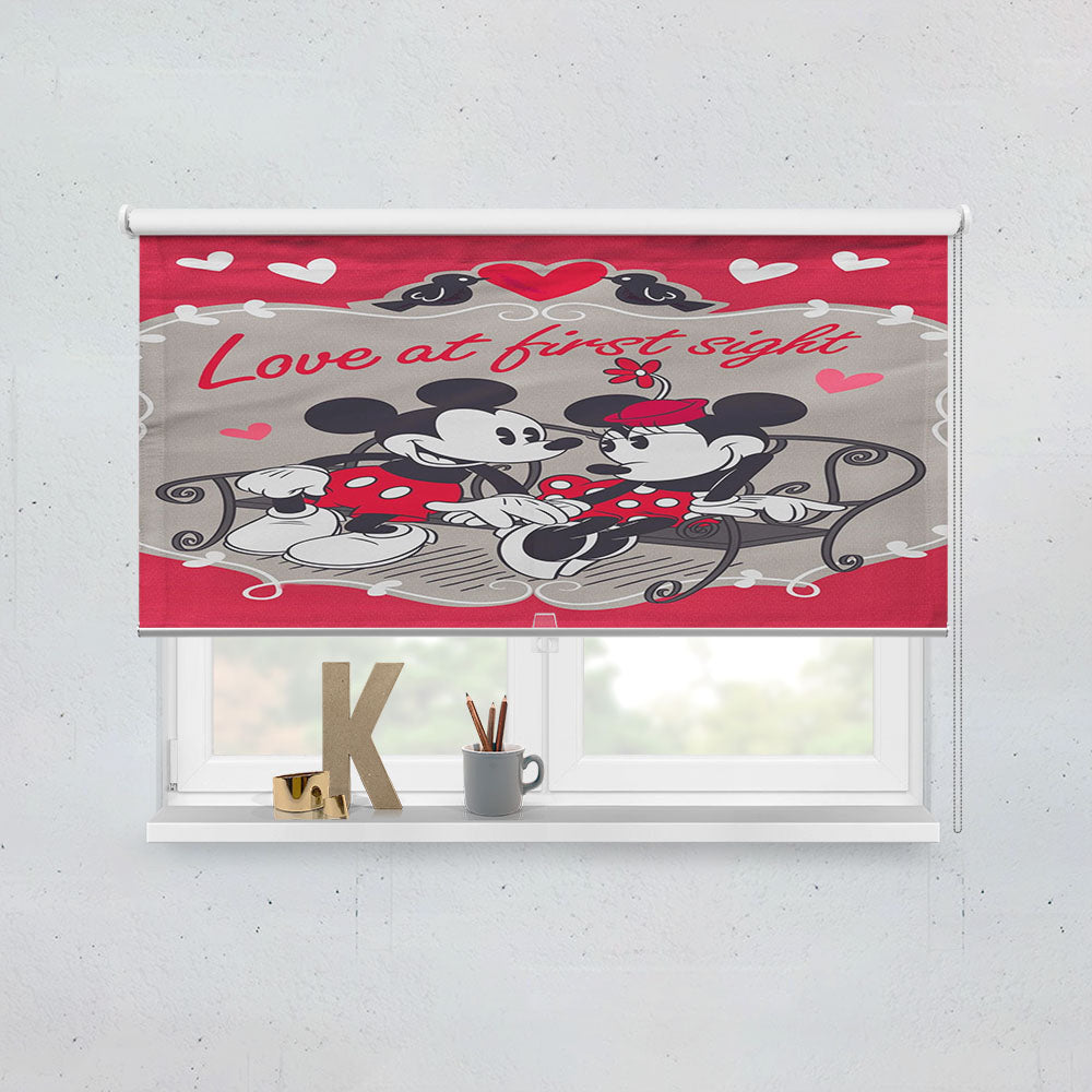 Mickey Mouse And Minnie Mouse Valentines Day Window Roller Blinds Shades