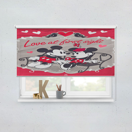 Mickey Mouse And Minnie Mouse Valentines Day Window Roller Blinds Shades