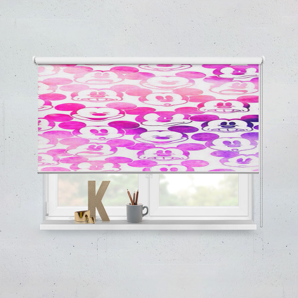 Mickey Mouse Emoticon Wallpaper Window Roller Blinds Shades