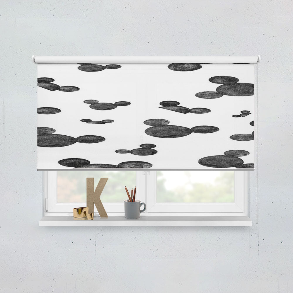 Mickey Mouse Head Pattern Silhouette Window Roller Blinds Shades