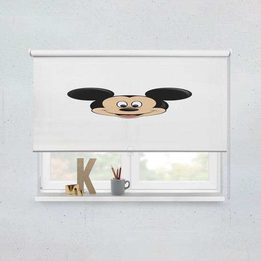 Mickey Mouse Logo White Window Roller Blinds Shades