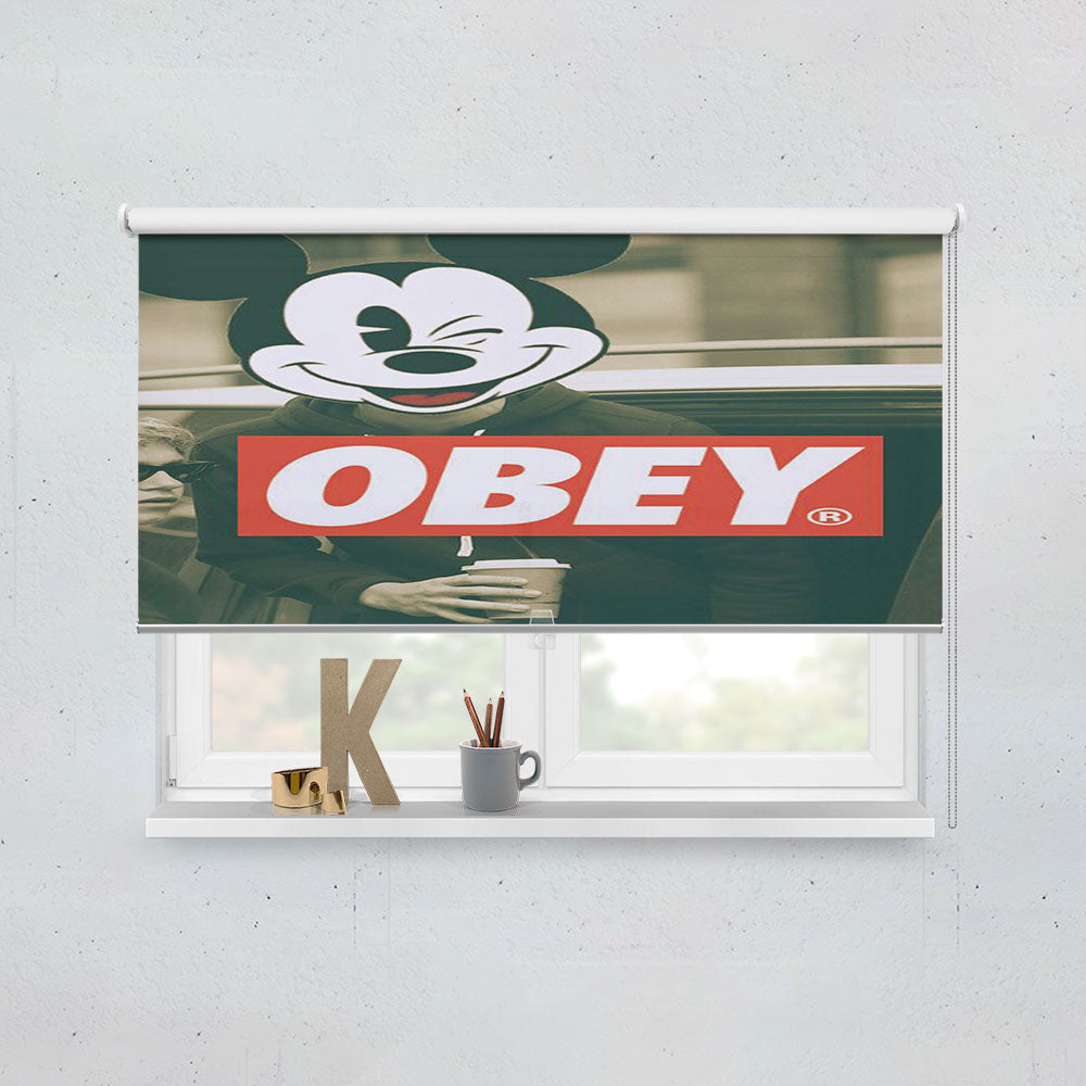 Mickey Mouse Obey Window Roller Blinds Shades