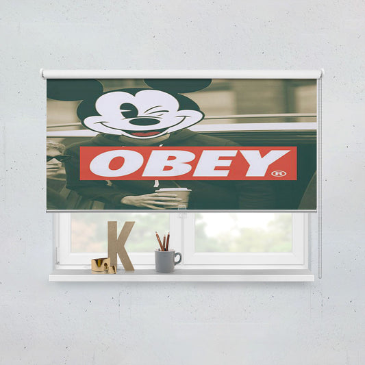 Mickey Mouse Obey Window Roller Blinds Shades