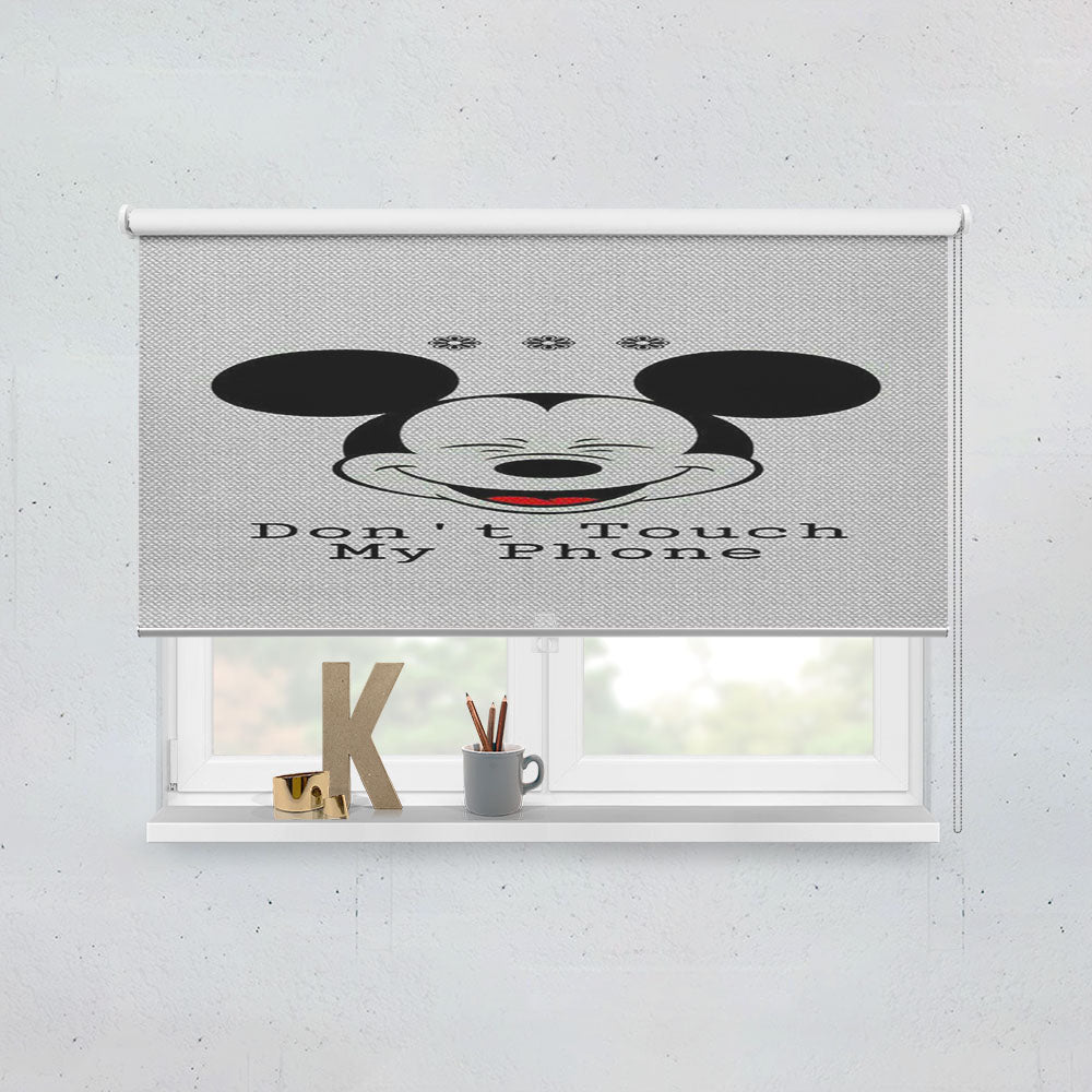 Mickey Mouse Saying Dont Touch My   Window Roller Blinds Shades
