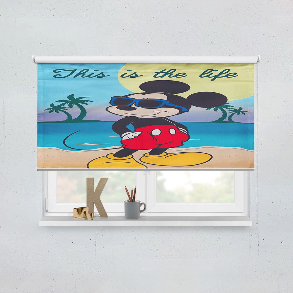 Mickey Mouse Summer Beach Window Roller Blinds Shades