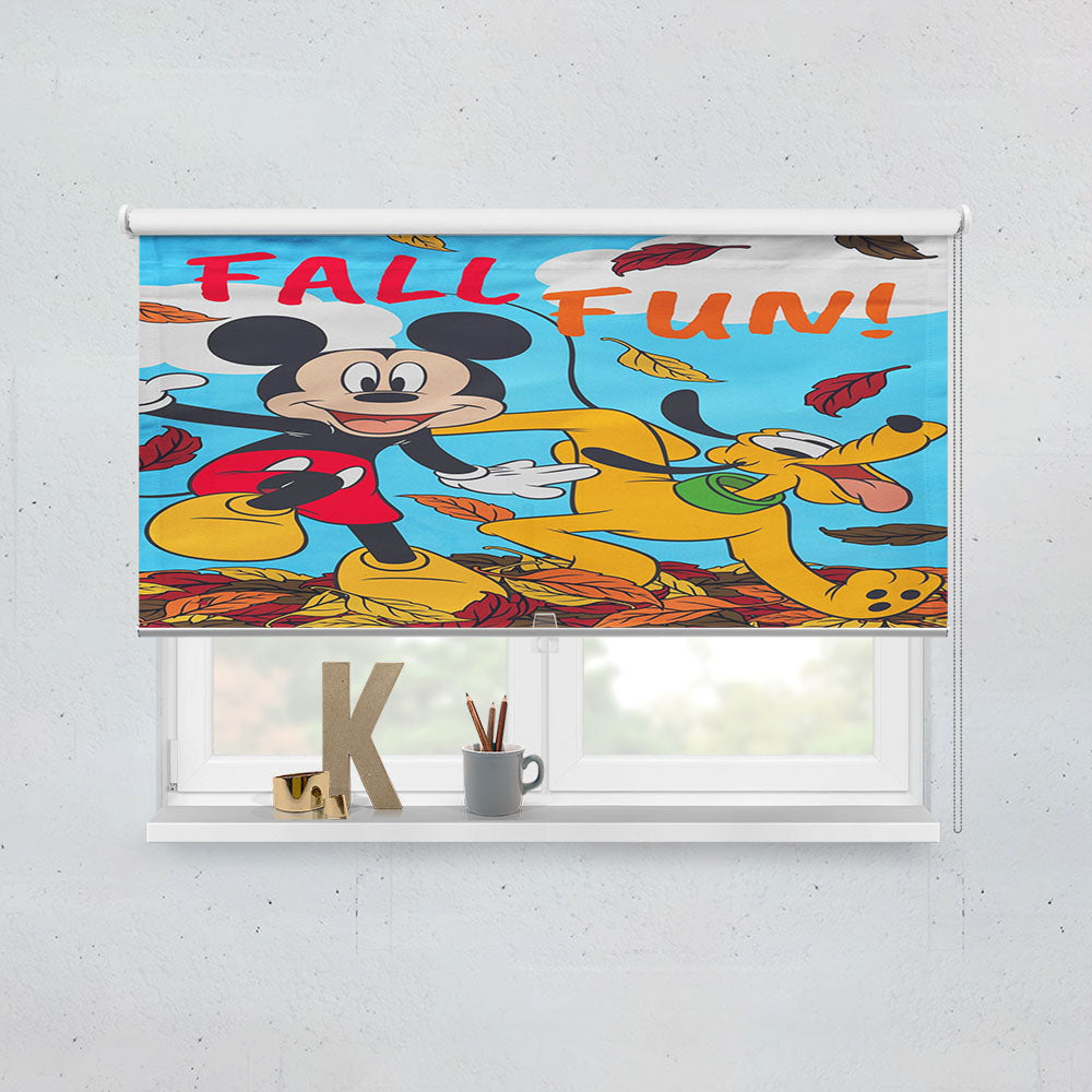 Mickey Pluto Fall Window Roller Blinds Shades