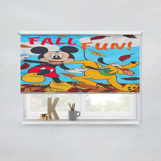 Mickey Pluto Fall Window Roller Blinds Shades