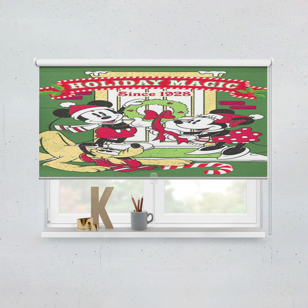 Mickey, Minnie, Pluto Holiday Magic Window Roller Blinds Shades