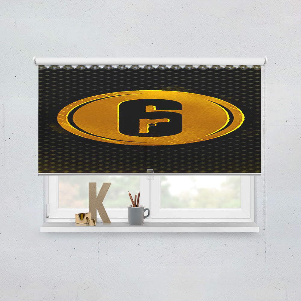 Microsoft Tom Clancy Rainbow Six Siege Golden Logo Window Roller Blinds Shades