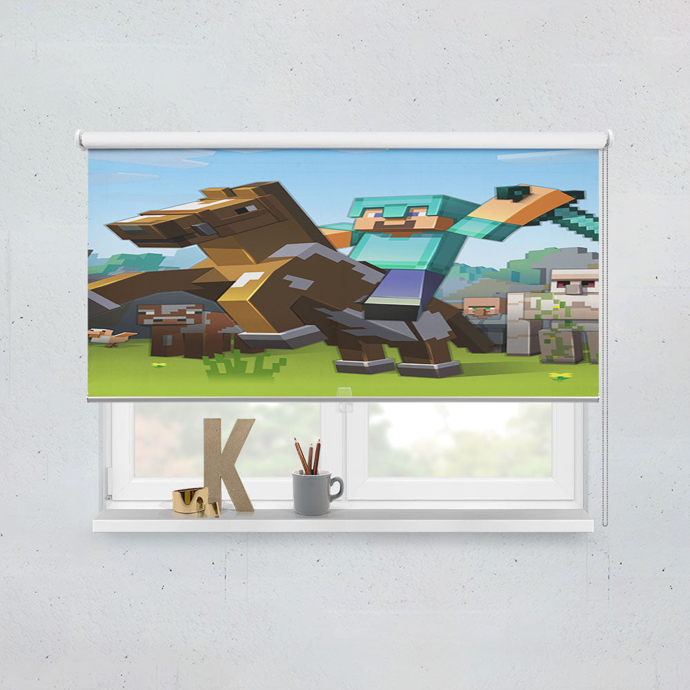 Minecraft Diamond Warrior Window Roller Blinds Shades