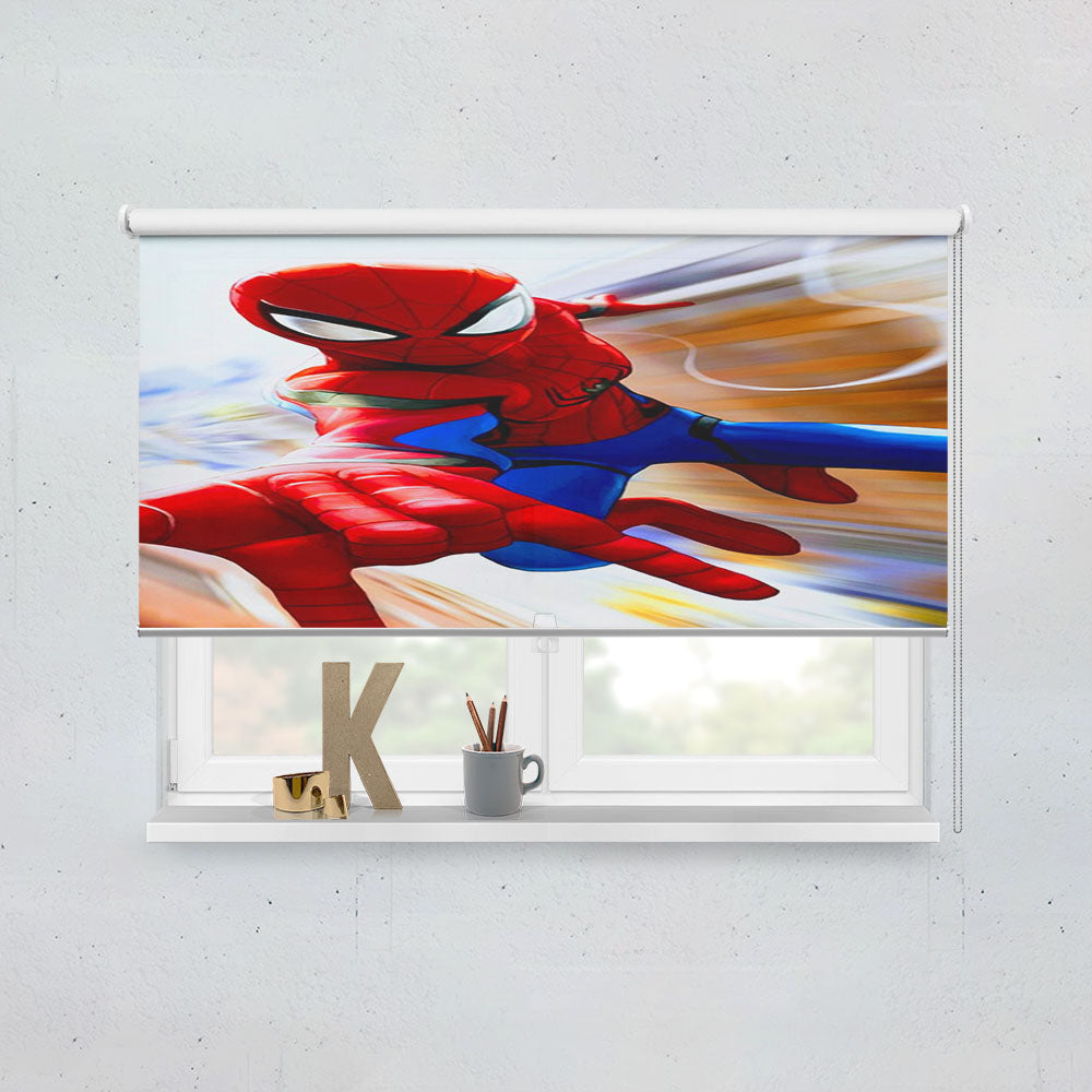 Moving Fast Spiderman Art Window Roller Blinds Shades