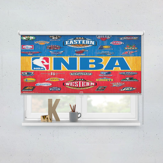 Nba National Basketball Association Logos Team Window Roller Blinds Shades