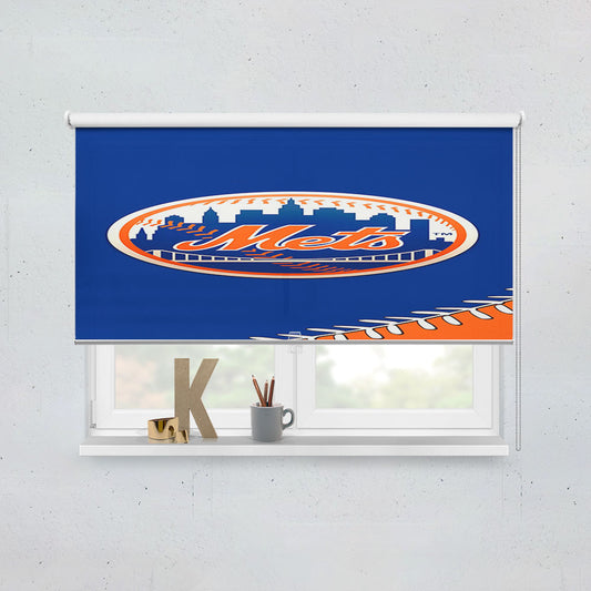 New York Mets Mlb 4 Window Roller Blinds Shades
