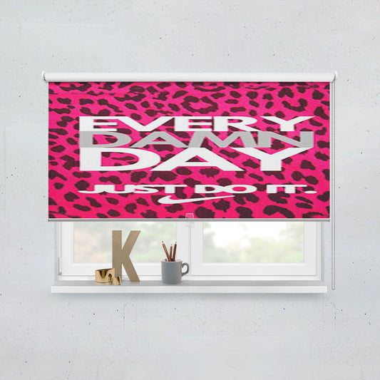 Nike Do It Every Day Pink Leapord Window Roller Blinds Shades