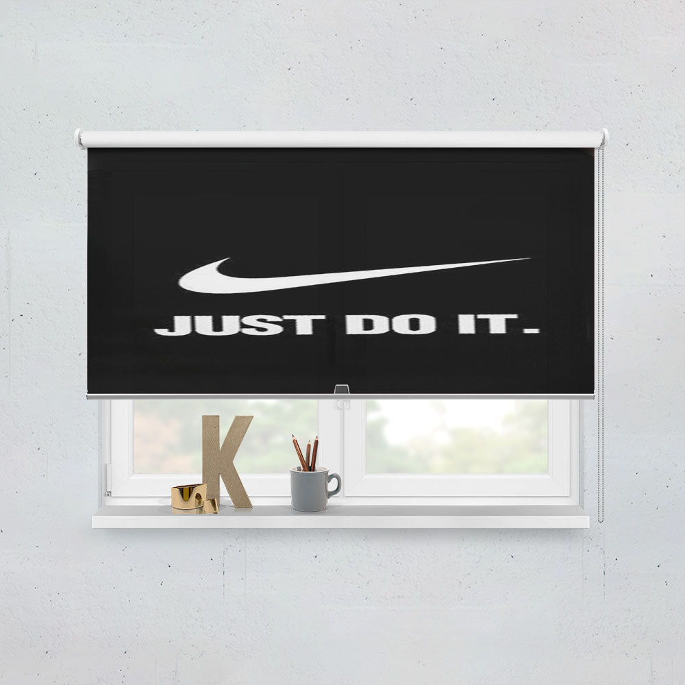Nike Just Do It Black White Window Roller Blinds Shades
