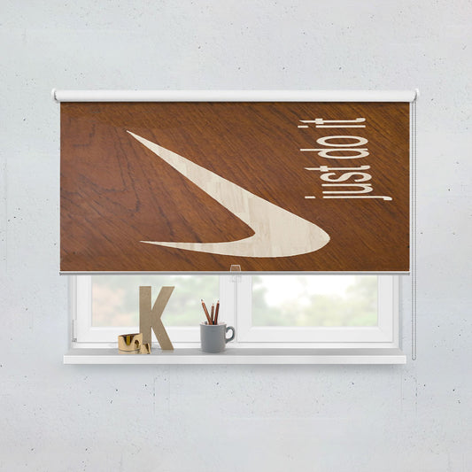 Nike Just Do It Cream Wood Window Roller Blinds Shades