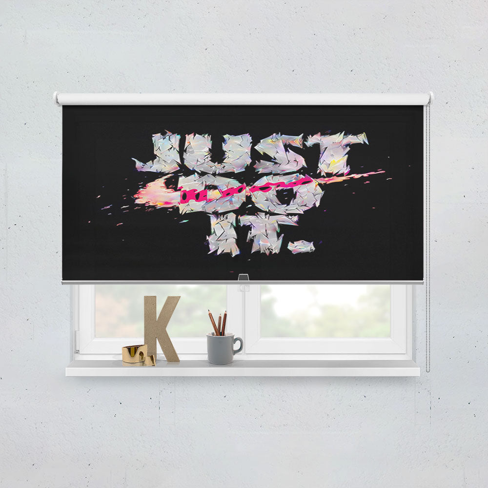 Nike Just Do It Graffiti White Logo Window Roller Blinds Shades
