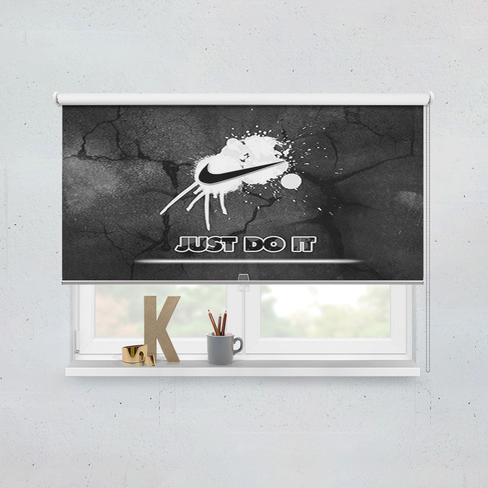 Nike Just Do It White Splat Logo Window Roller Blinds Shades