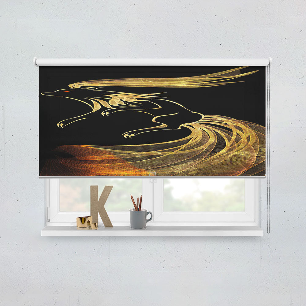 Ninetales Pokemon Line Art On Black Window Roller Blinds Shades