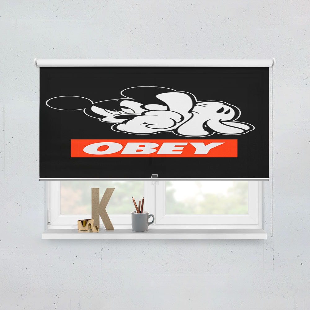 Obey Mickey Mouse Window Roller Blinds Shades