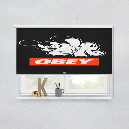 Obey Mickey Mouse Window Roller Blinds Shades