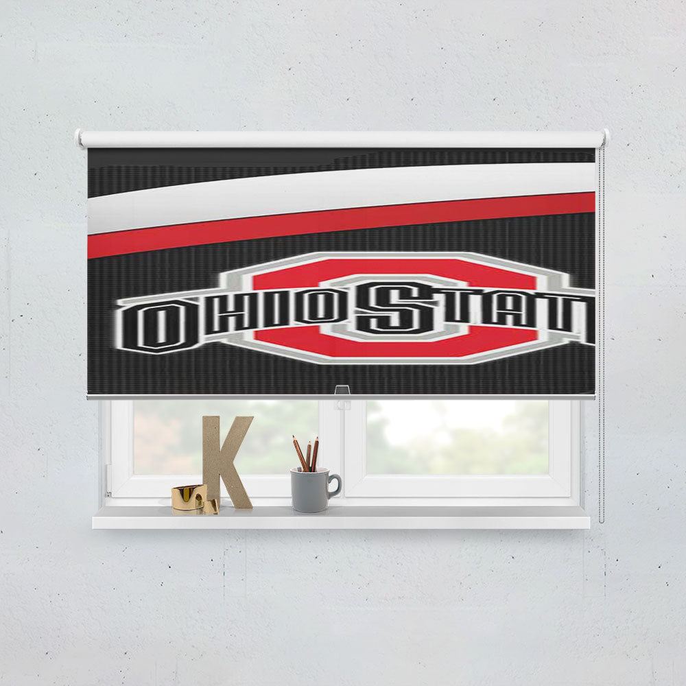 Ohio State Logo Under Stripes Window Roller Blinds Shades
