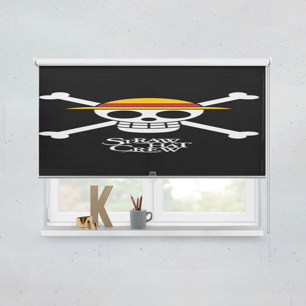 One Piece Straw Hat Crew Flag Window Roller Blinds Shades