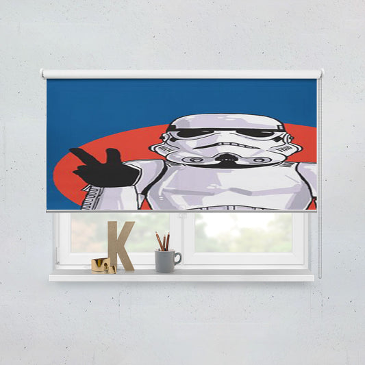Peace Sign Storm Trooper Star Wars Window Roller Blinds Shades