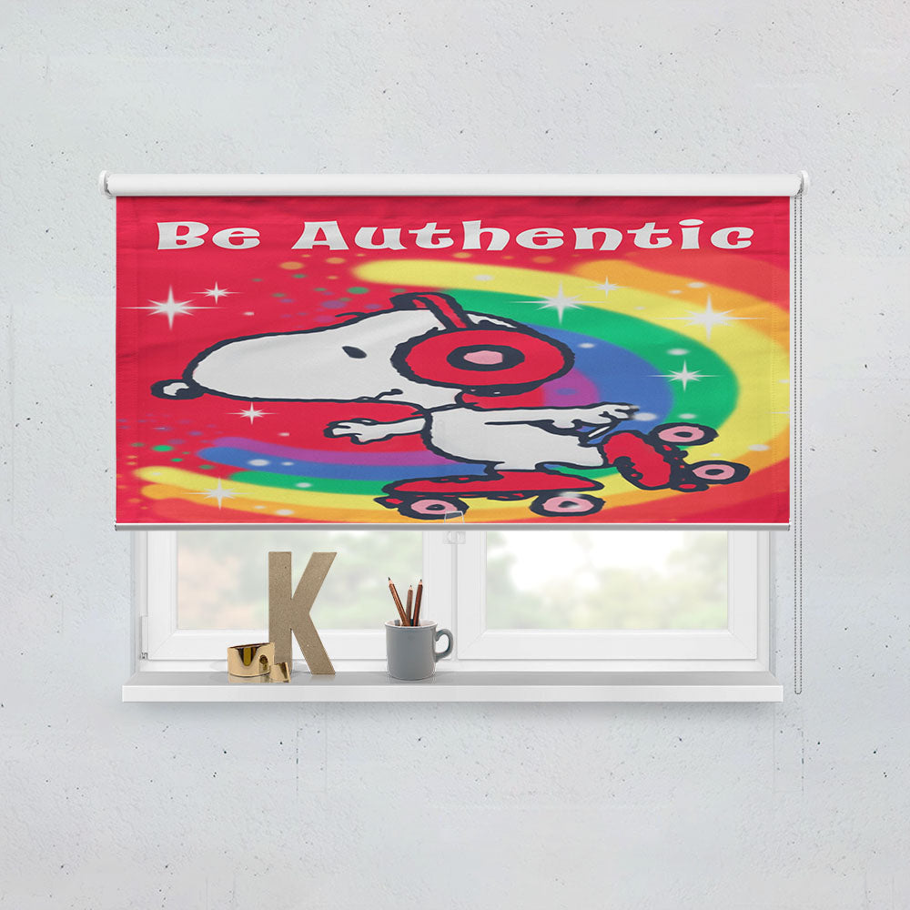 Peanuts Be Authentic Snoopy Roller-Skate Window Roller Blinds Shades