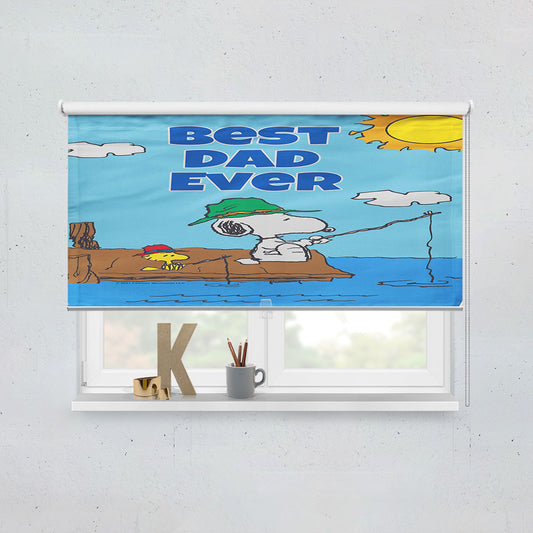 Peanuts Best Dad Ever Gone Fishing Snoopy Window Roller Blinds Shades