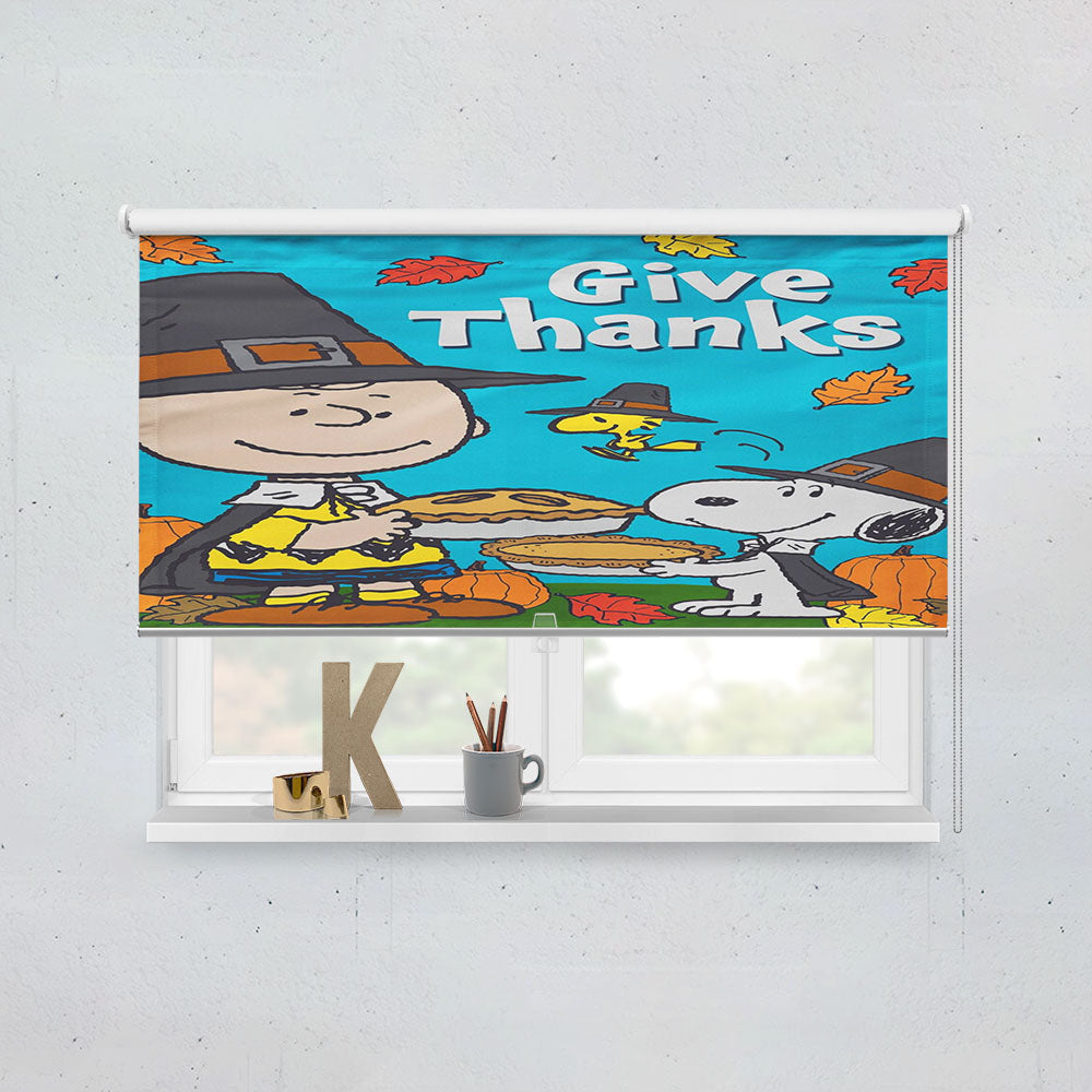 Peanuts Charlie Brown And Snoopy Thanksgiving Window Roller Blinds Shades