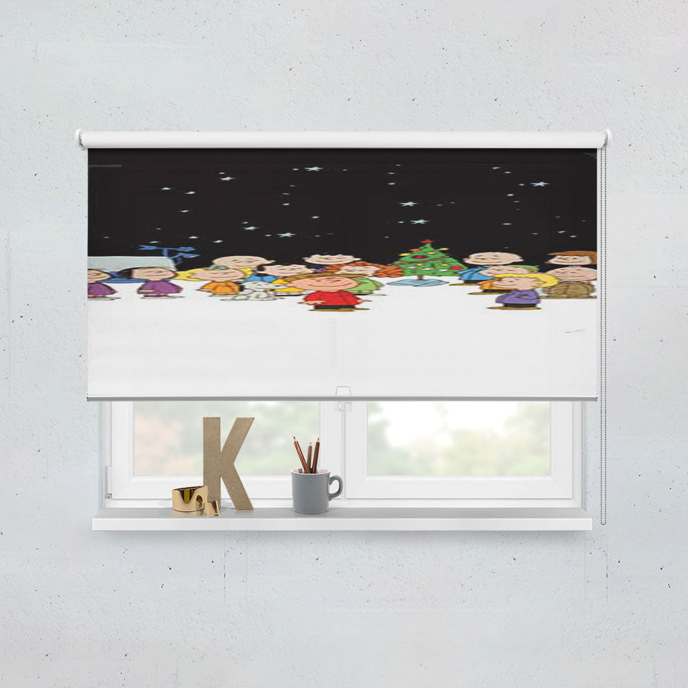 Peanuts Christmas Blk Sky Window Roller Blinds Shades