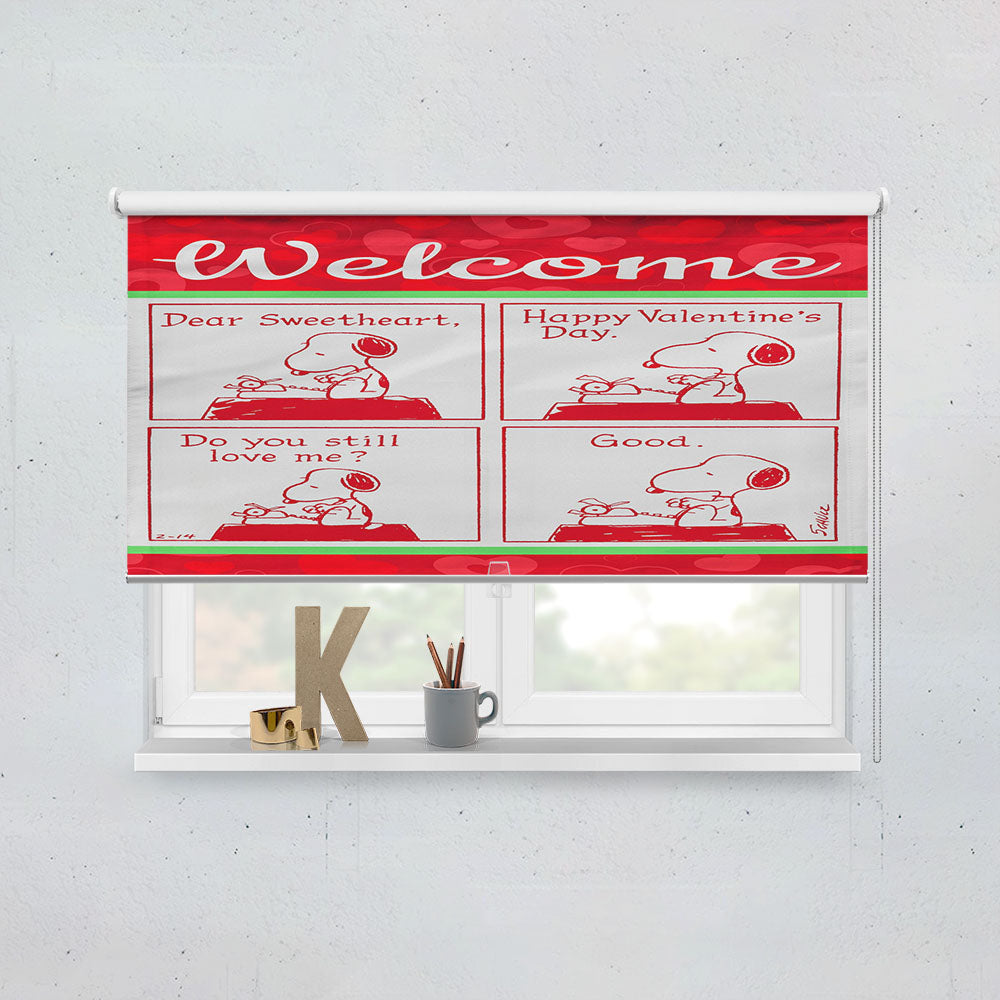 Peanuts Comic Strip Valentine Snoopy Window Roller Blinds Shades