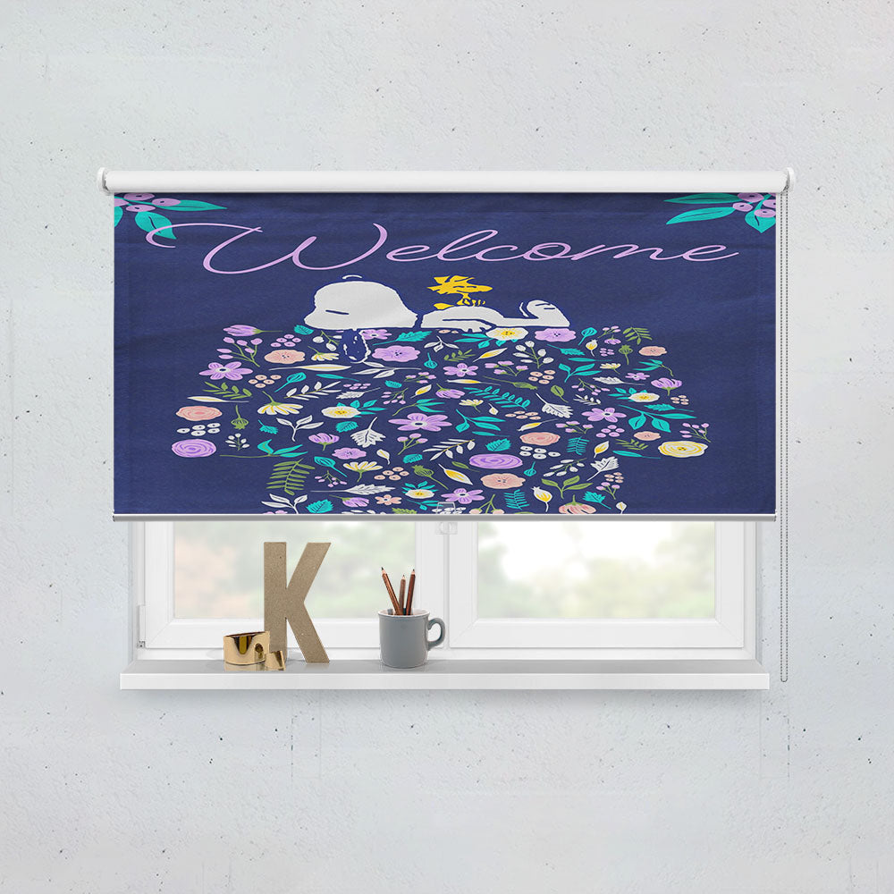 Peanuts Doghouse Of Flowers Snoopy & Woodstock Window Roller Blinds Shades