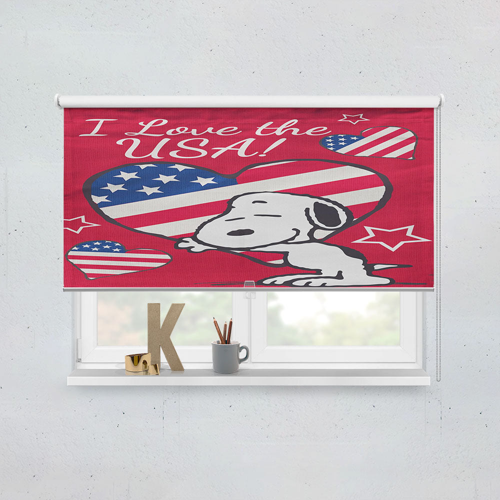 Peanuts I Love The Usa Snoopy Window Roller Blinds Shades