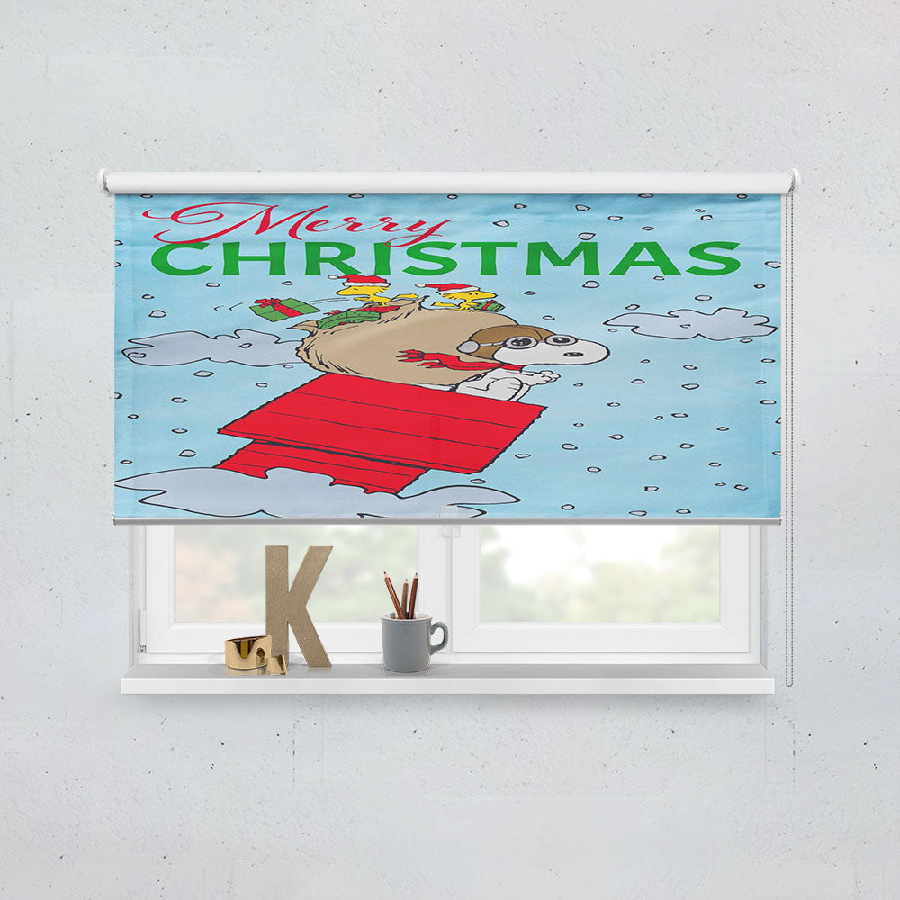Peanuts Merry Christmas Snoopy Sleigh Window Roller Blinds Shades