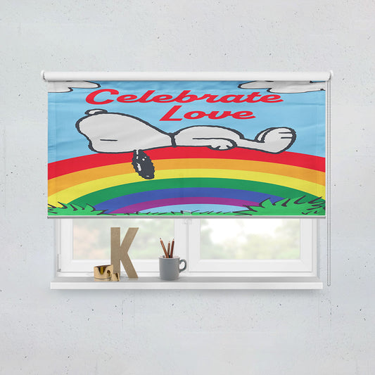 Peanuts Rainbow Celebrate Love Snoopy Window Roller Blinds Shades