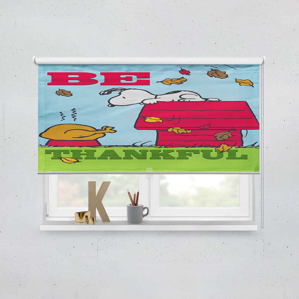 Peanuts Thankful Snoopy Turkey Thanksgiving Window Roller Blinds Shades