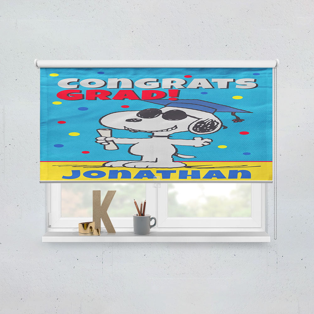 Personalized Snoopy Graduation Window Roller Blinds Shades