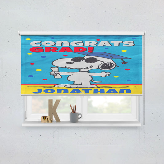 Personalized Snoopy Graduation Window Roller Blinds Shades