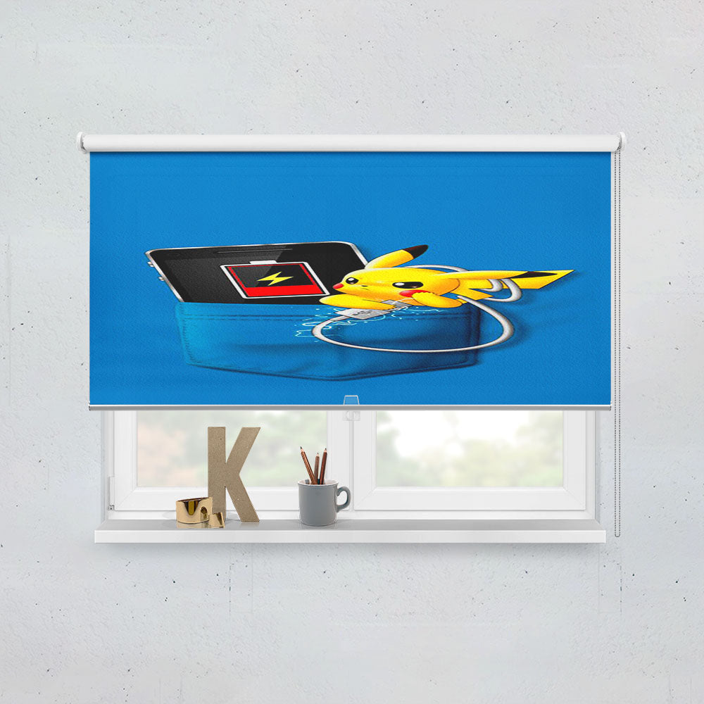 Pikachu Charger In The Pocket Window Roller Blinds Shades